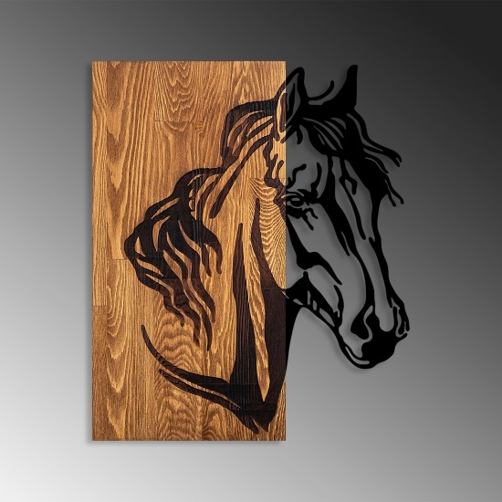 Wallxpert Decorative Wooden Wall Accessory Horse 1 Walnut
Black