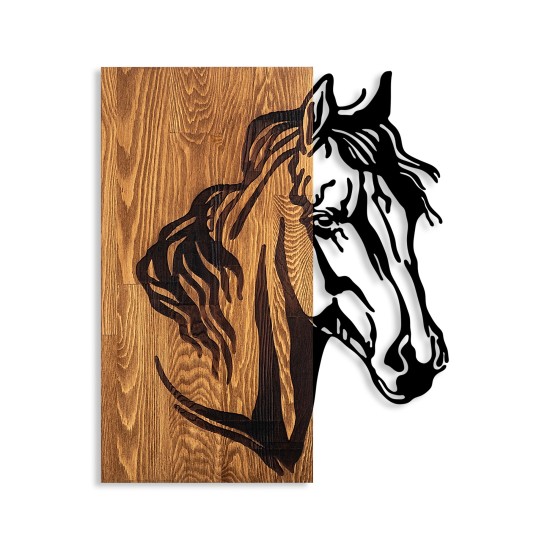 Wallxpert Decorative Wooden Wall Accessory Horse 1 Walnut
Black