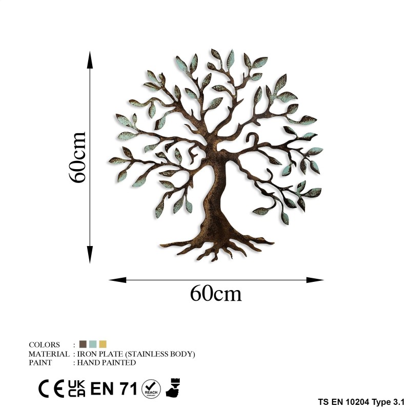 Decorative Metal Wall Accessory Tree - 1 Multicolor