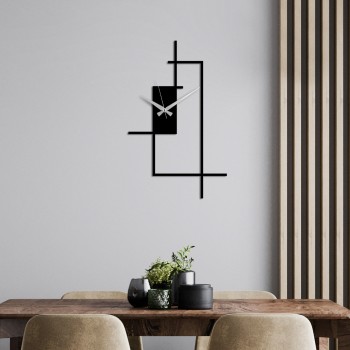 Decorative Metal Wall Clock Corner Black