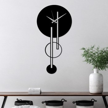Decorative Metal Wall Clock Full Empty Black
