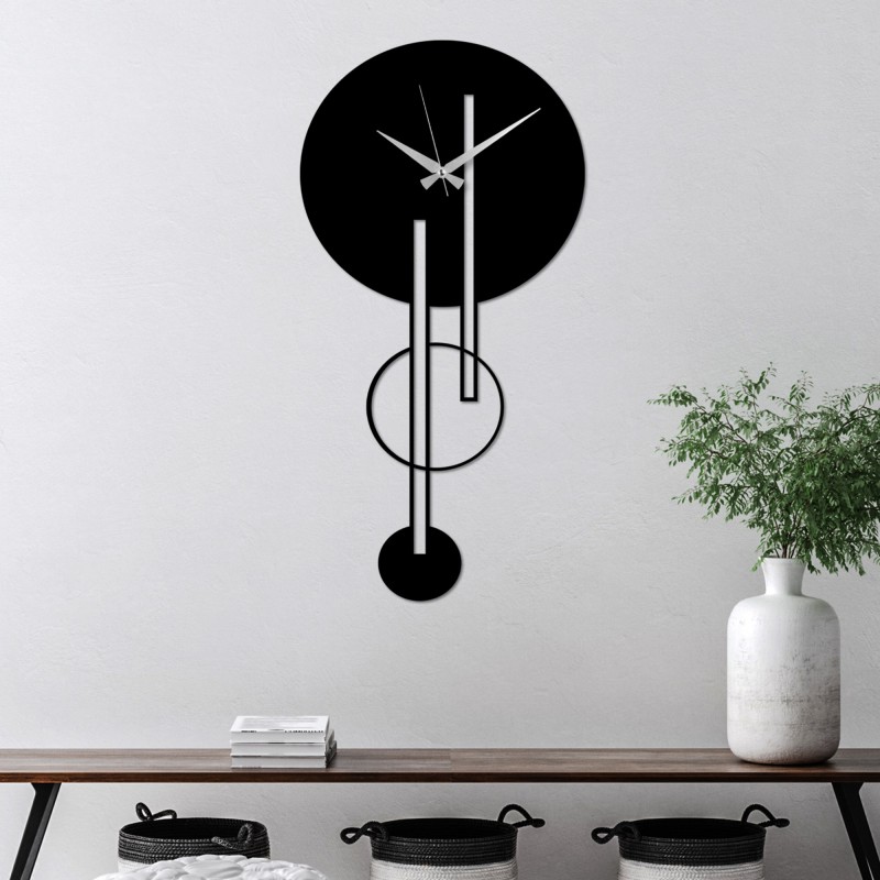 Wallxpert Decorative Metal Wall Clock Full Empty Black