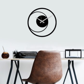 Decorative Metal Wall Clock Circle 15 Black