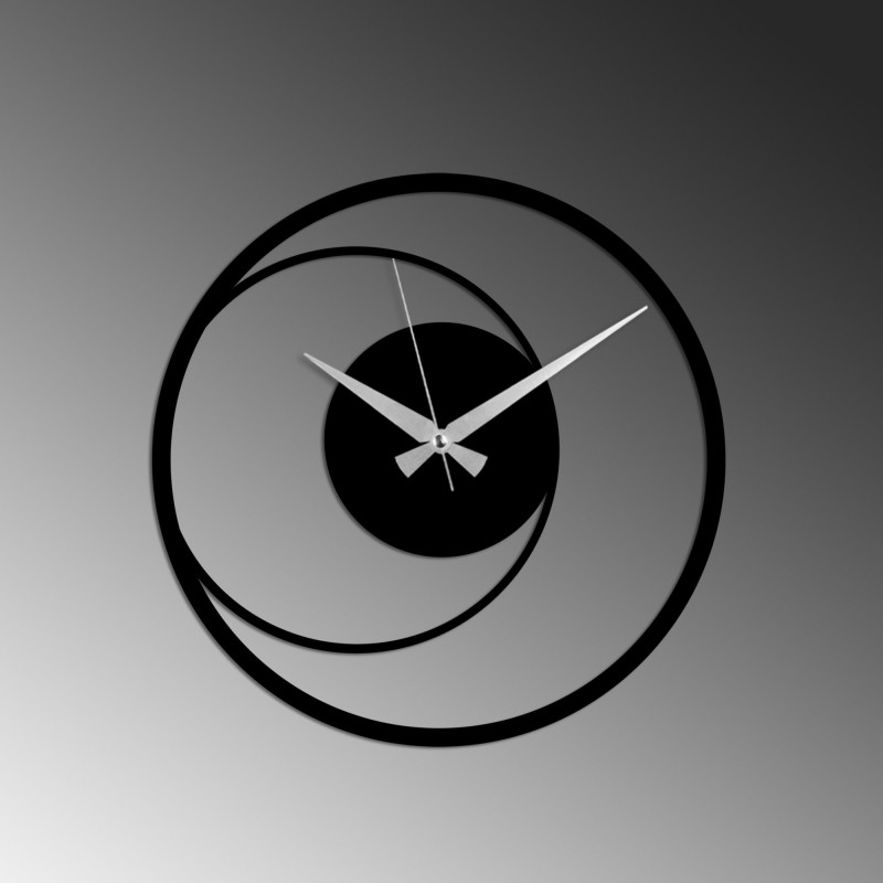 Decorative Metal Wall Clock Circle 15 Black