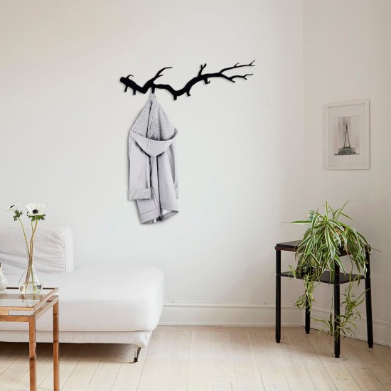 Wallxpert Metal Wall Hook Bough Black