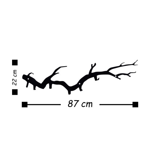 Wallxpert Metal Wall Hook Bough Black