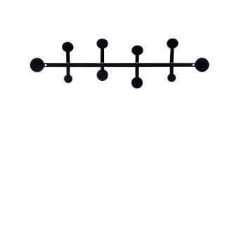 Metal Wall Hook Rod Black