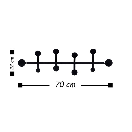 Wallxpert Metal Wall Hook Rod Black