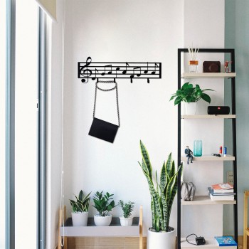 Metal Wall Hook Note Black