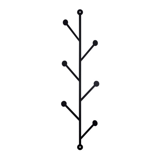 Wallxpert Metal Wall Hook Rod 2 Black