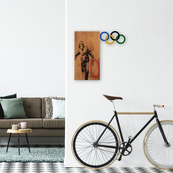 Decorative Wooden Wall Accessory Banksy - 14 Walnut
Black