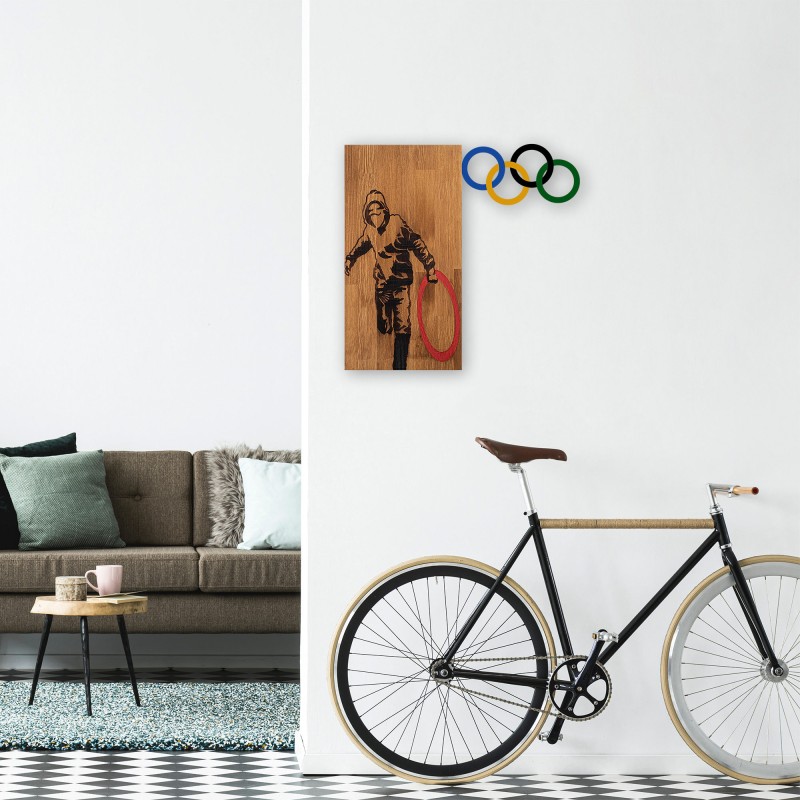 Decorative Wooden Wall Accessory Banksy - 14 Walnut
Black