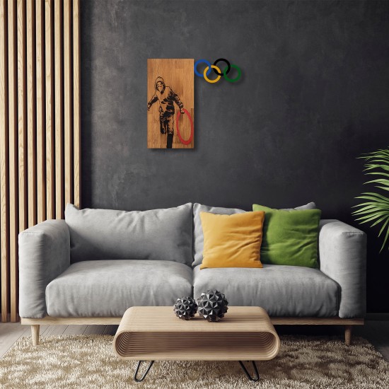 Decorative Wooden Wall Accessory Banksy - 14 Walnut
Black
