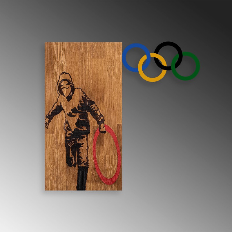 Decorative Wooden Wall Accessory Banksy - 14 Walnut
Black