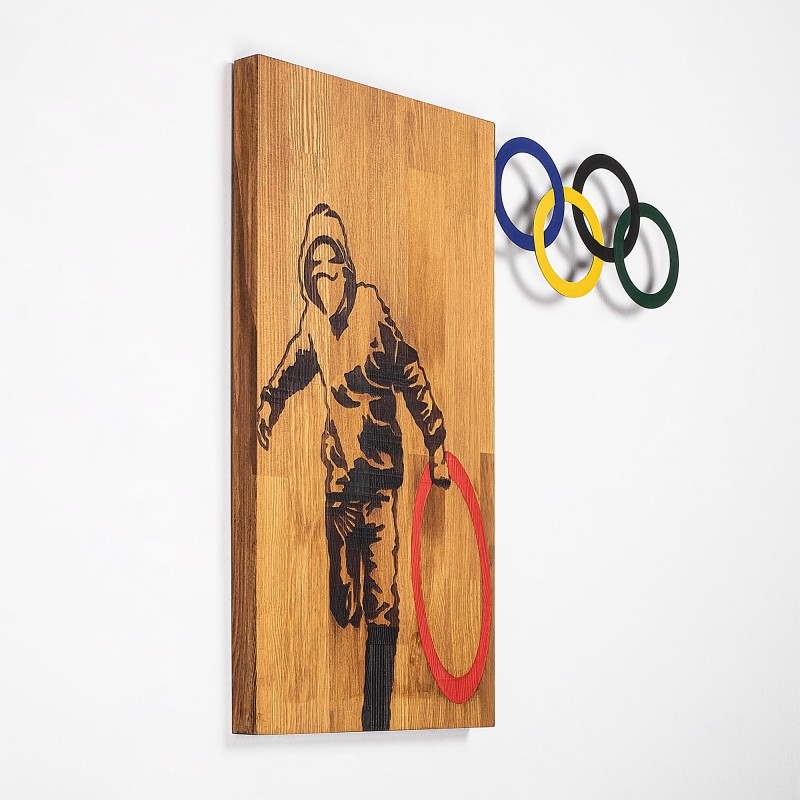 Decorative Wooden Wall Accessory Banksy - 14 Walnut
Black