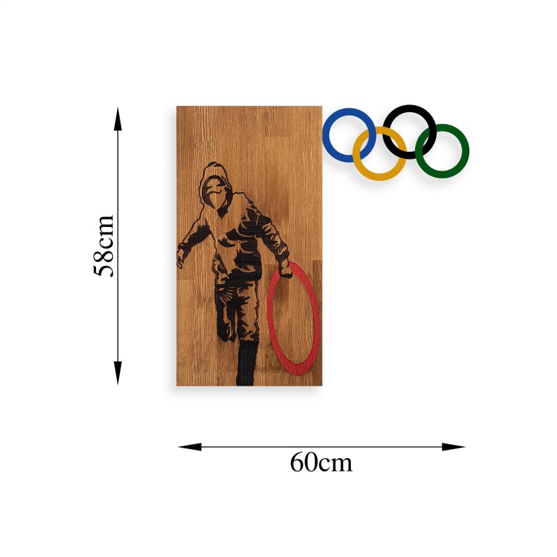 Decorative Wooden Wall Accessory Banksy - 14 Walnut
Black