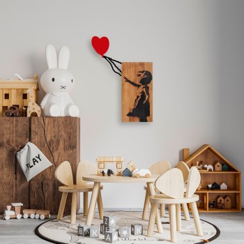 Decorative Wooden Wall Accessory Banksy - 15 Walnut
Black