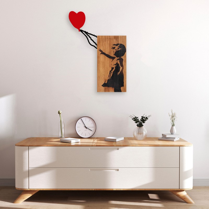Wallxpert Decorative Wooden Wall Accessory Banksy - 15 Walnut
Black