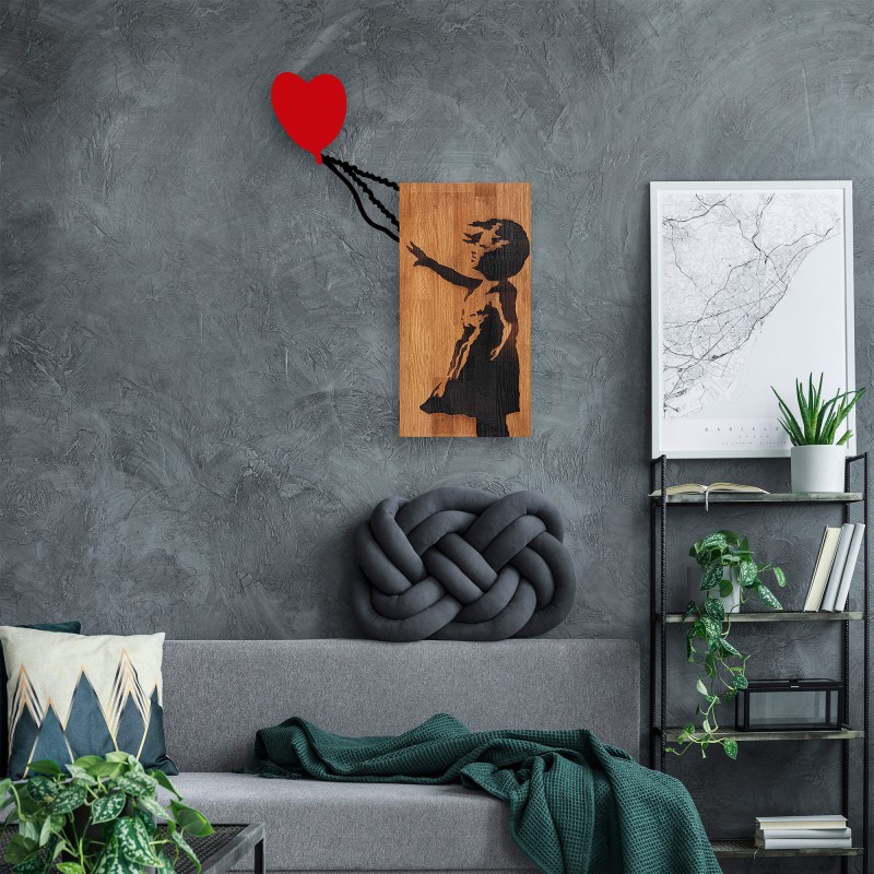 Wallxpert Decorative Wooden Wall Accessory Banksy - 15 Walnut
Black