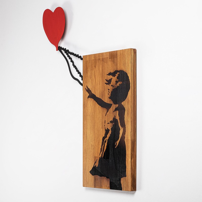 Wallxpert Decorative Wooden Wall Accessory Banksy - 15 Walnut
Black