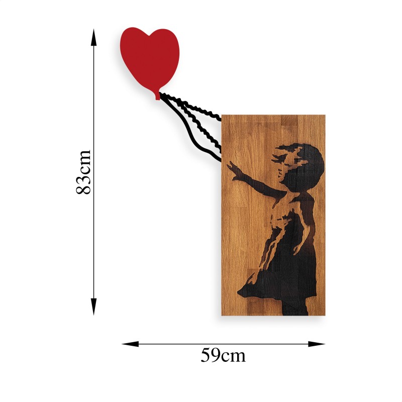 Wallxpert Decorative Wooden Wall Accessory Banksy - 15 Walnut
Black