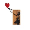 Wallxpert Decorative Wooden Wall Accessory Banksy - 15 Walnut
Black