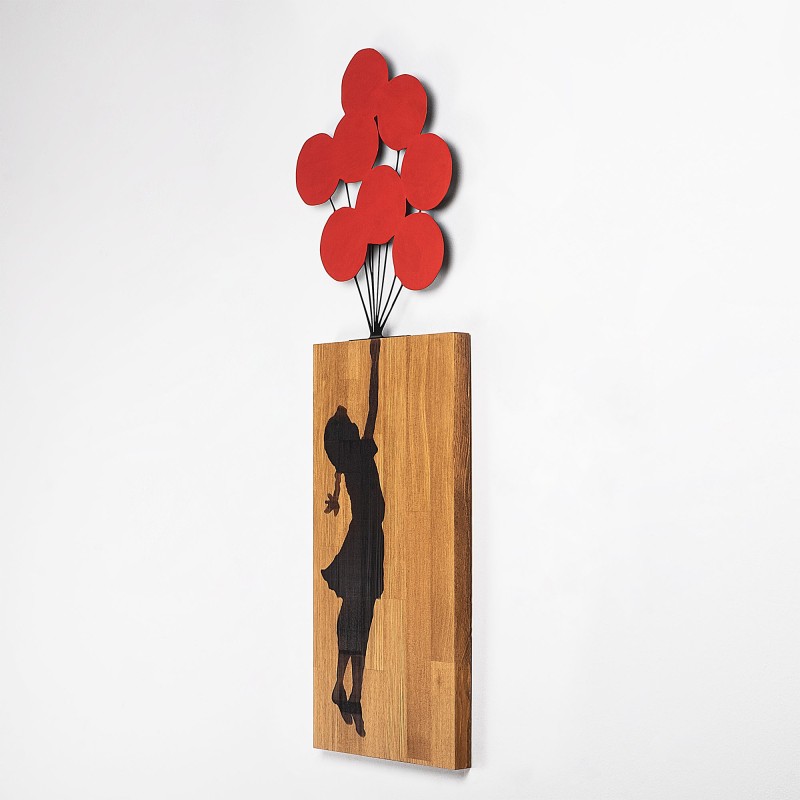 Wallxpert Decorative Wooden Wall Accessory Banksy - 17 Walnut
Black
