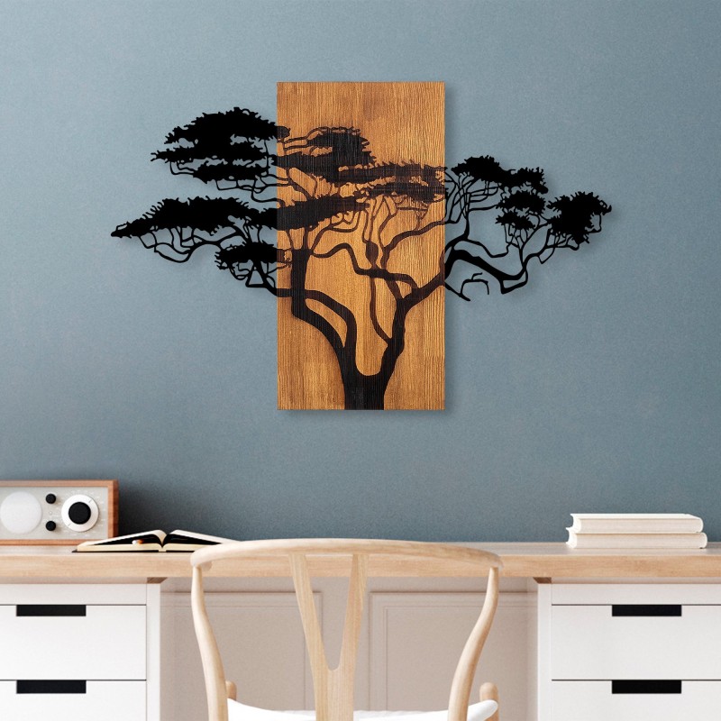 Wallxpert Decorative Wooden Wall Accessory Acacia Tree - 387 Walnut
Black