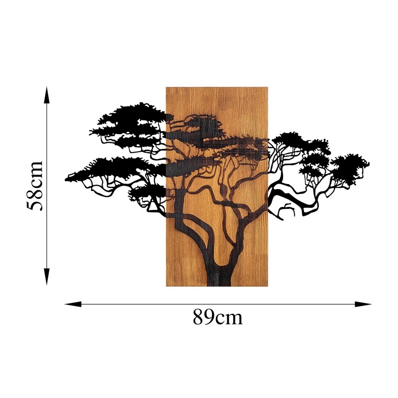 Wallxpert Decorative Wooden Wall Accessory Acacia Tree - 387 Walnut
Black