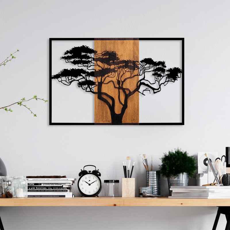 Wallxpert Decorative Wooden Wall Accessory Acacia Tree - 388 Walnut
Black