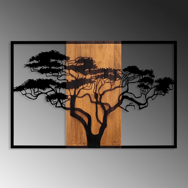 Wallxpert Decorative Wooden Wall Accessory Acacia Tree - 388 Walnut
Black