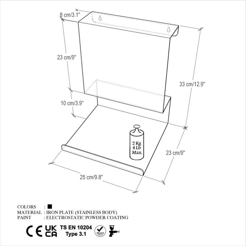 Wall Shelf Brano Black