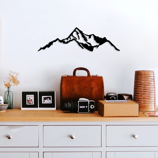 Wallxpert Decorative Metal Wall Accessory Mountain - 9 Black
