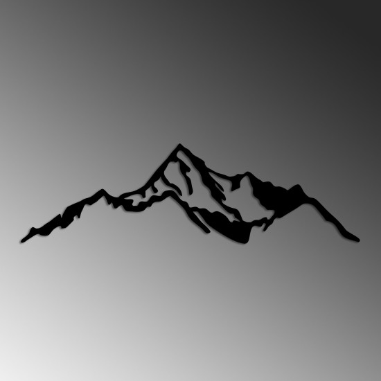 Wallxpert Decorative Metal Wall Accessory Mountain - 9 Black