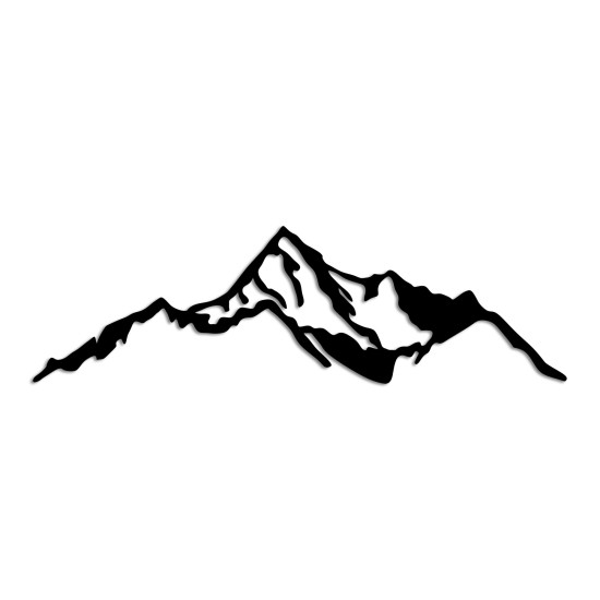 Wallxpert Decorative Metal Wall Accessory Mountain - 9 Black