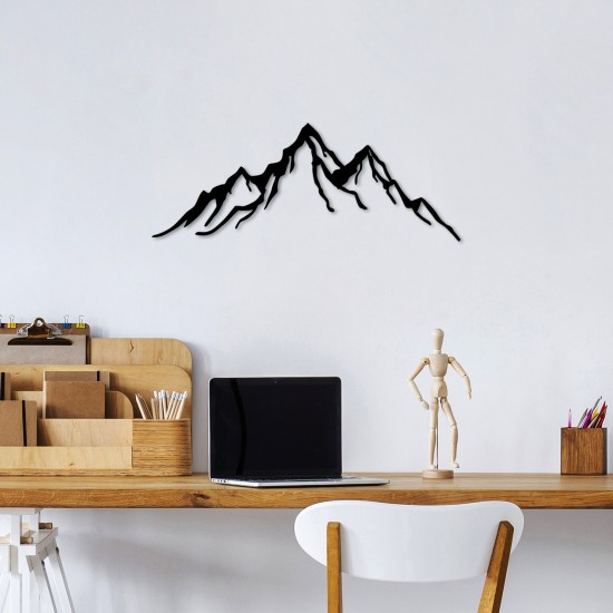 Decorative Metal Wall Accessory Mountain - 11 Black Decorative Metal Wall Accessory Mountain - 11 Black