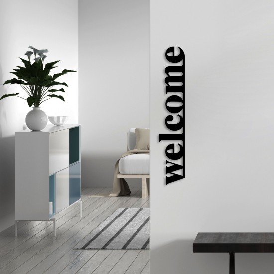 Decorative Metal Wall Accessory Welcome Black Decorative Metal Wall Accessory Welcome Black