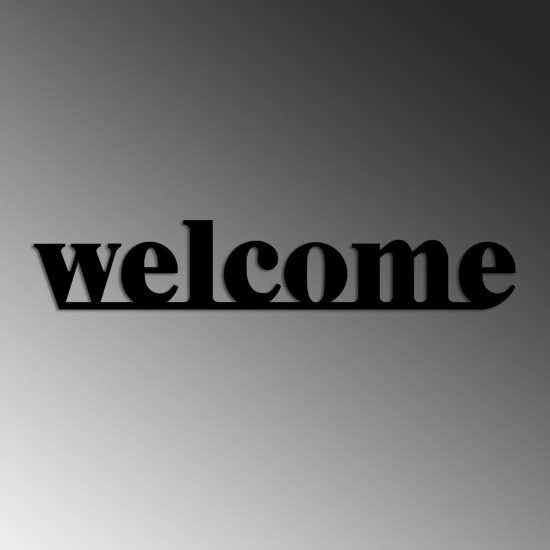 Decorative Metal Wall Accessory Welcome Black Decorative Metal Wall Accessory Welcome Black