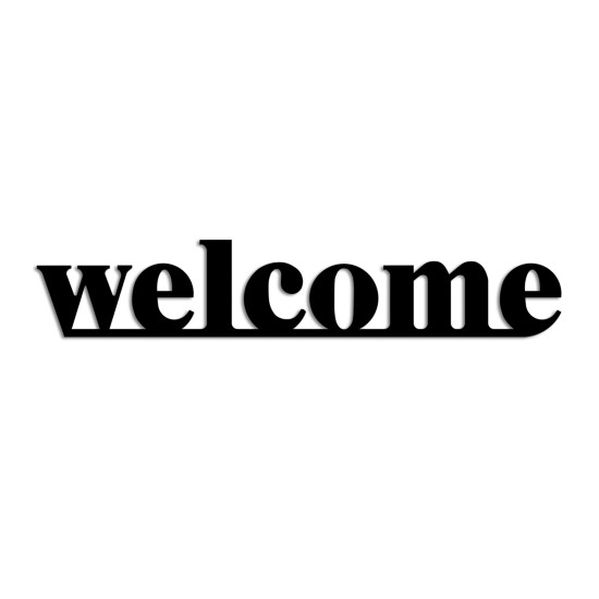 Decorative Metal Wall Accessory Welcome Black Decorative Metal Wall Accessory Welcome Black