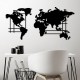 Decorative Metal Wall Accessory World Map - L Black Decorative Metal Wall Accessory World Map - L Black