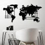 Decorative Metal Wall Accessory World Map - L Black
