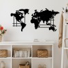 Decorative Metal Wall Accessory World Map - L Black