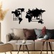 Decorative Metal Wall Accessory World Map - L Black Decorative Metal Wall Accessory World Map - L Black