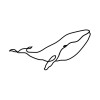 Decorative Metal Wall Accessory Whale - M Black