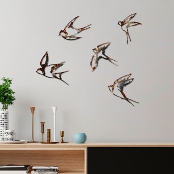 Decorative Metal Wall Accessory Birds-2 Multicolor