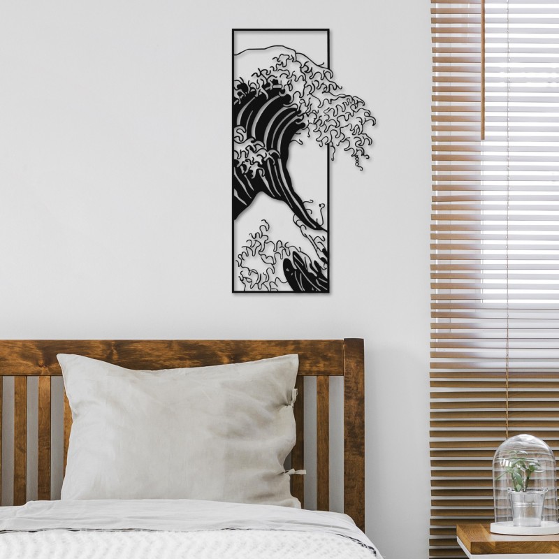 Wallxpert Decorative Metal Wall Accessory Waves 3 Black