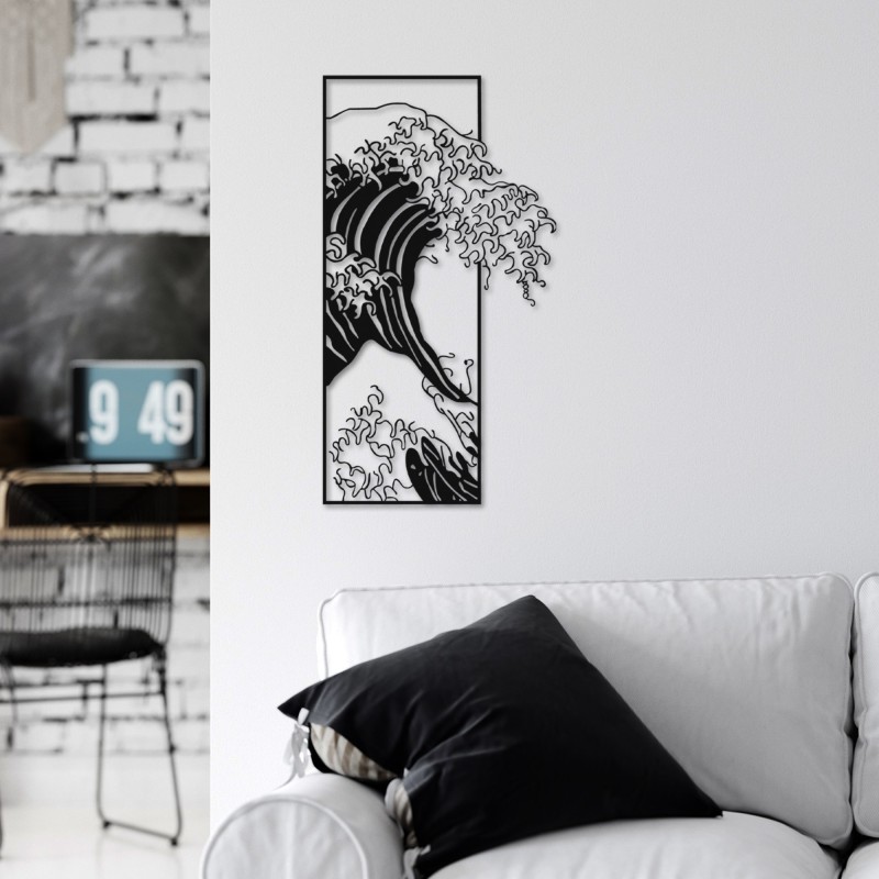 Wallxpert Decorative Metal Wall Accessory Waves 3 Black