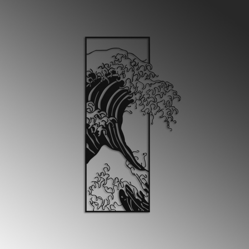 Wallxpert Decorative Metal Wall Accessory Waves 3 Black