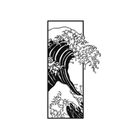 Wallxpert Decorative Metal Wall Accessory Waves 3 Black