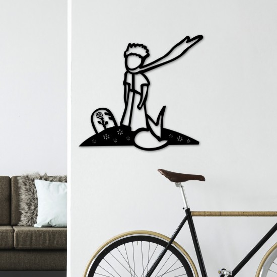 Wallxpert Decorative Metal Wall Accessory The Little Prince 3 Black